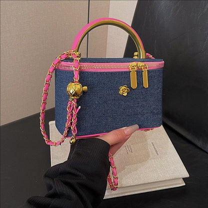 Denim box bag