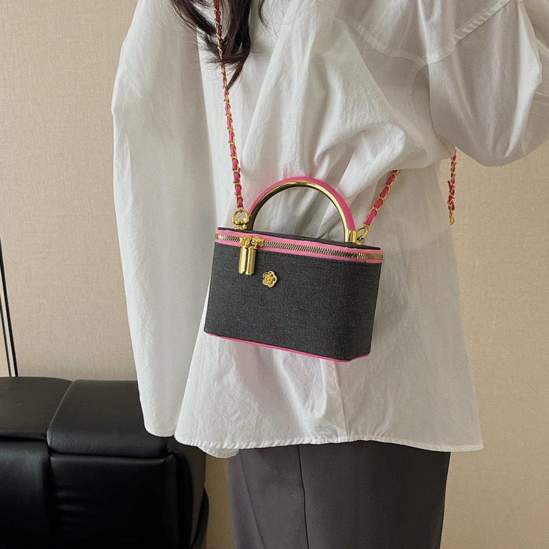 Denim box bag