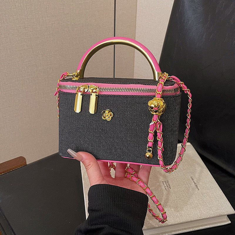 Denim box bag