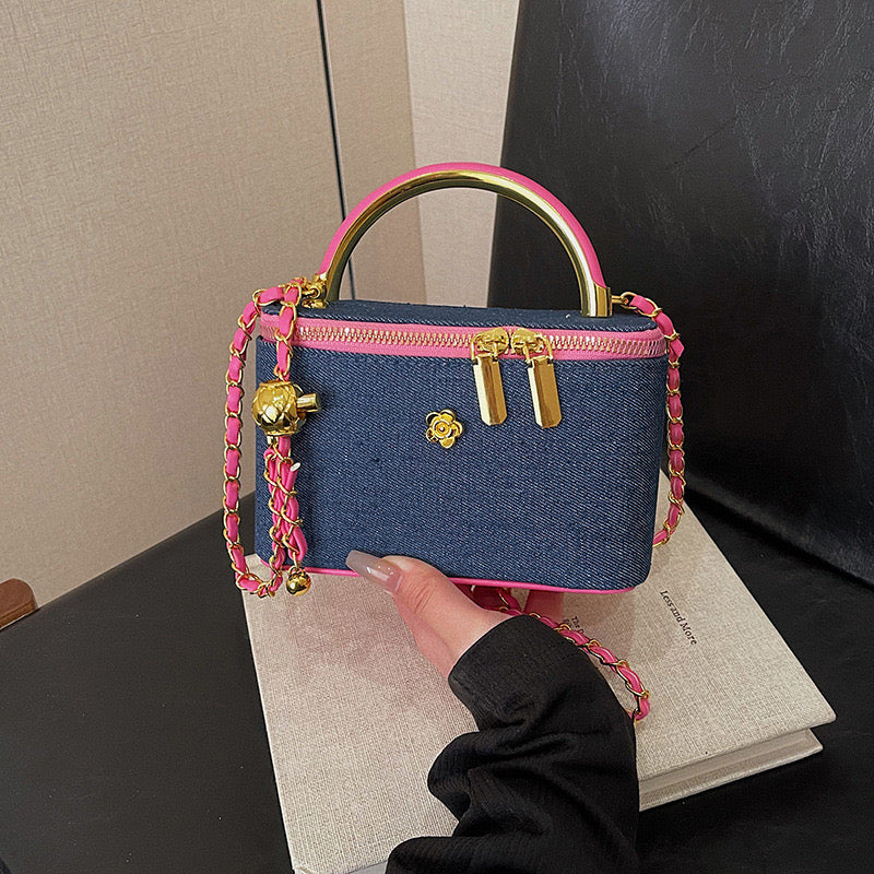 Denim box bag