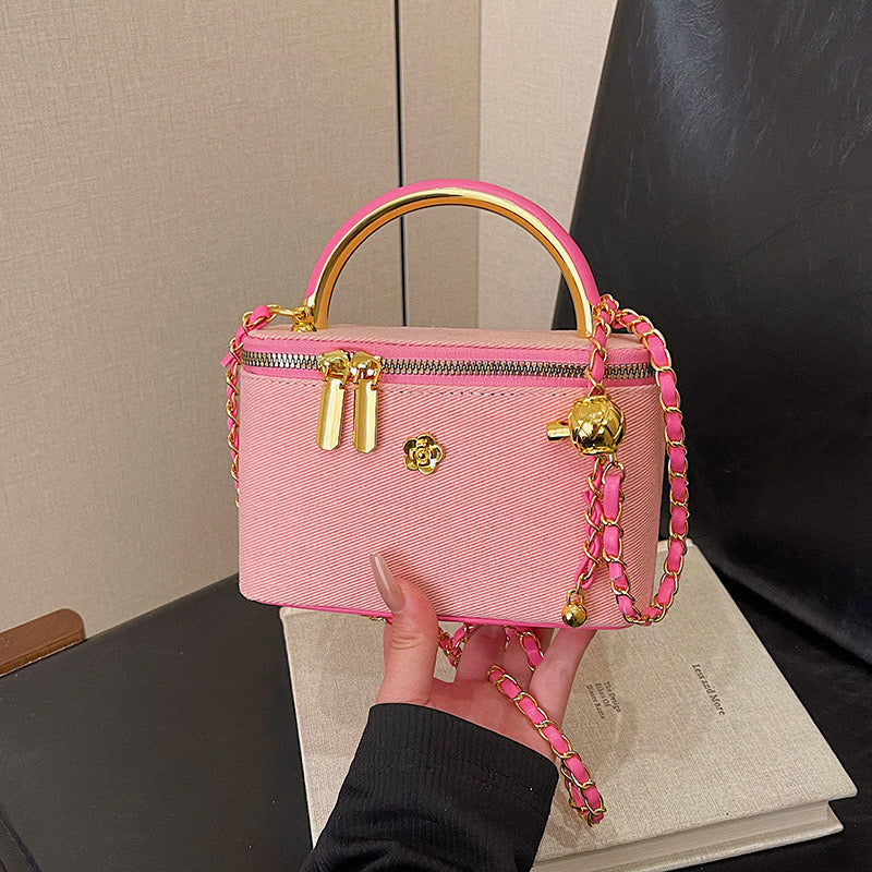 Denim box bag
