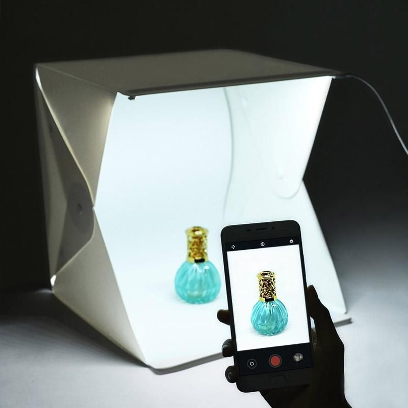 Studio box with different color backgrounds