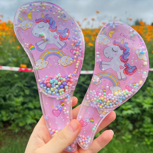 Unicorn rainbow hair brush