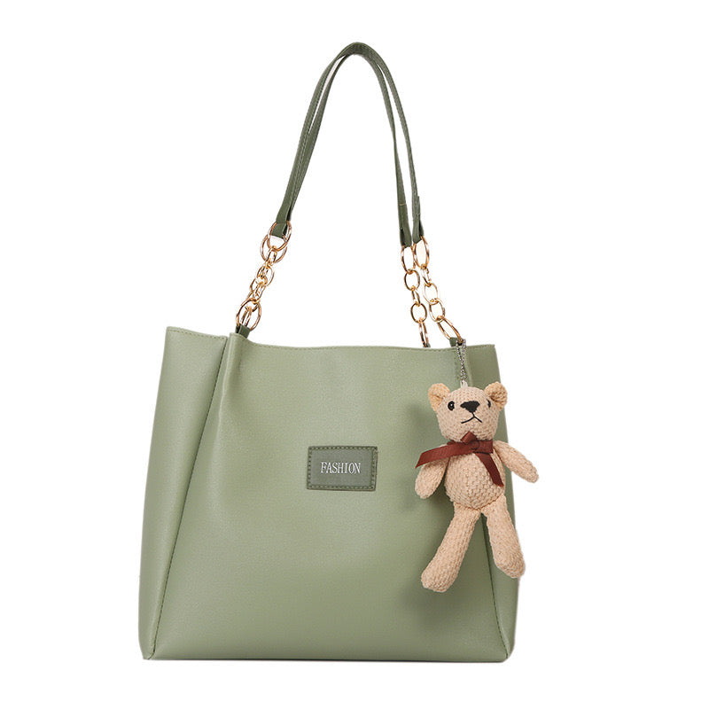 Teddy charm tote bag