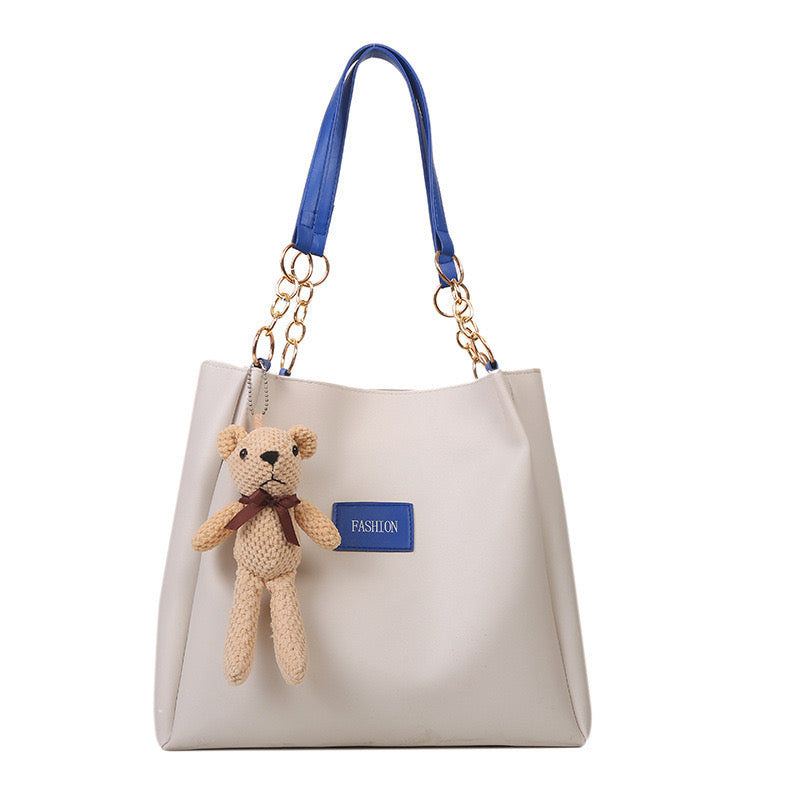 Teddy charm tote bag
